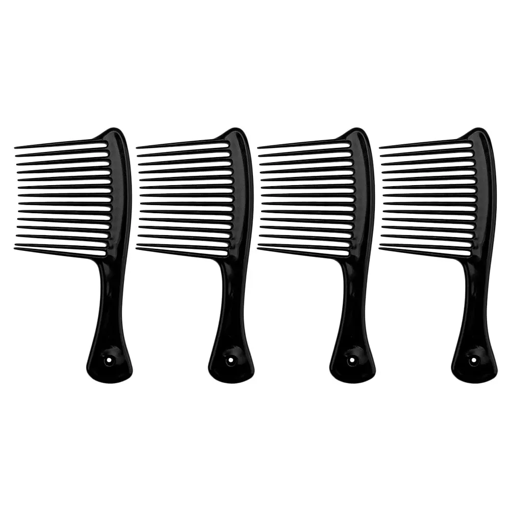 

4pcs Wide Teeth Comb Anti Static Barber Styling Straight Curly Plastic Combs Travel Office Heat Resistant