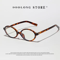 DDDLONG Anti Blue Light Oval Glasses Prescription Eyeglasses Frame Men Sunglasses Women Optical Lens Replaceable Eyewear D399