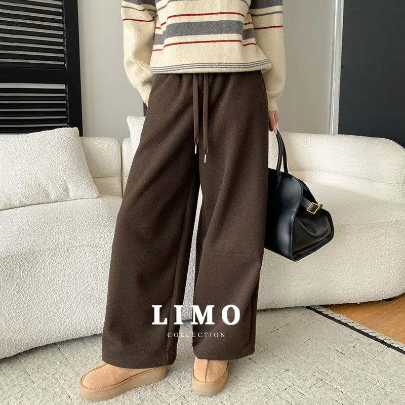 

LIMO 2025: весна-лето, женские широкие брюки, повседневные удобные брюки в клетку с манжетами, полиэфирная ткань, шикарный офис для путешествий