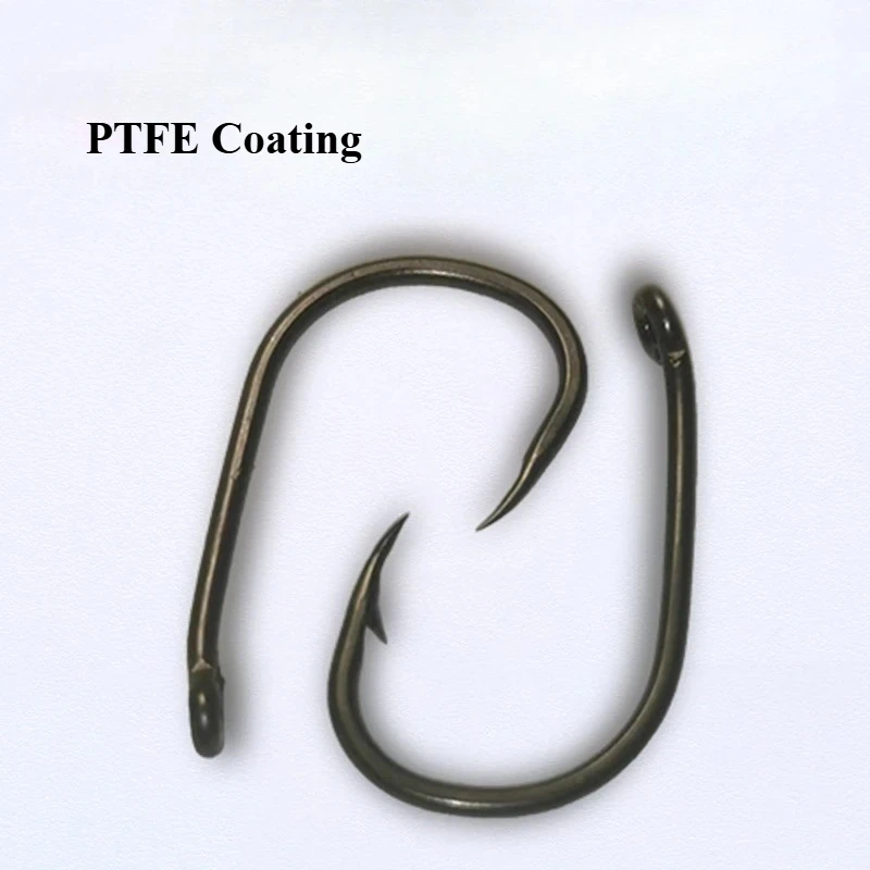 

100 шт. летающий рыболовный крючок из ПТФЭ с тефлоновым покрытием, европейский рыболовный групповой крючок, крючки с изогнутой спинкой, горбун, дикая рыба для Tilapia