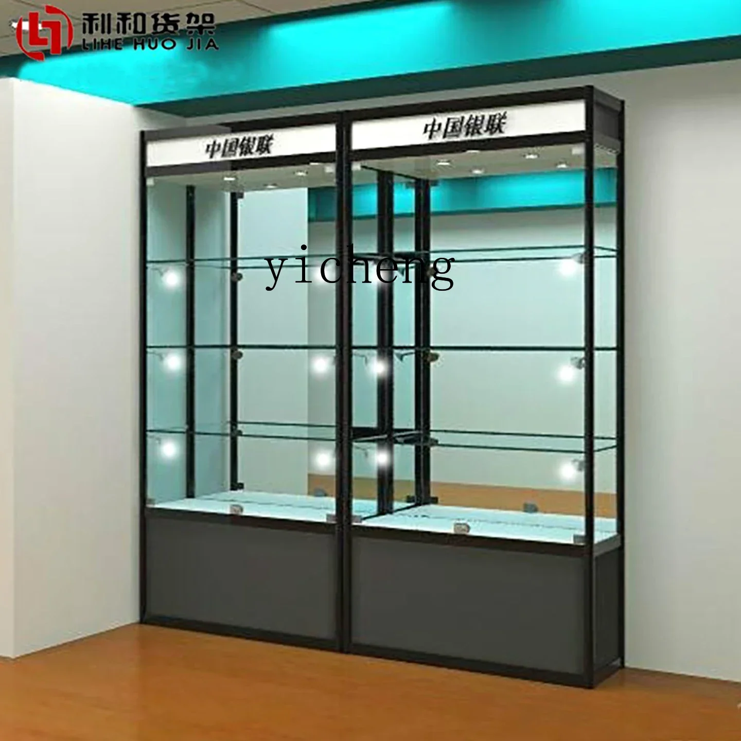 

r5.13 Thickened Glass Display Cabinet Sample Display Product Gift Shelf Figurine Table Ornament Cabinet Display Cabinet