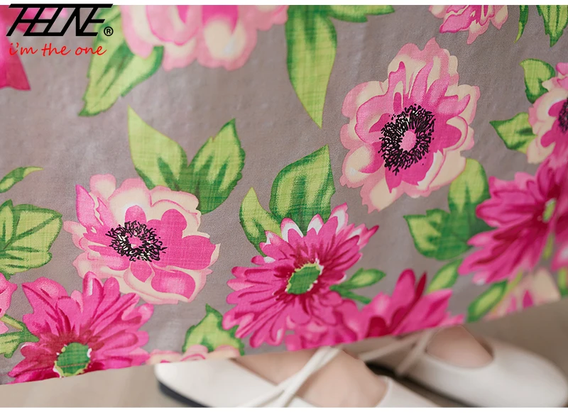 Thhone Vestidos Para Mujer Bohemian Print Maxi Lange Jurk Voor Vrouwen 2024 Bloemen Casual Katoen Linnen Losse Vintage Gewaad Jurken