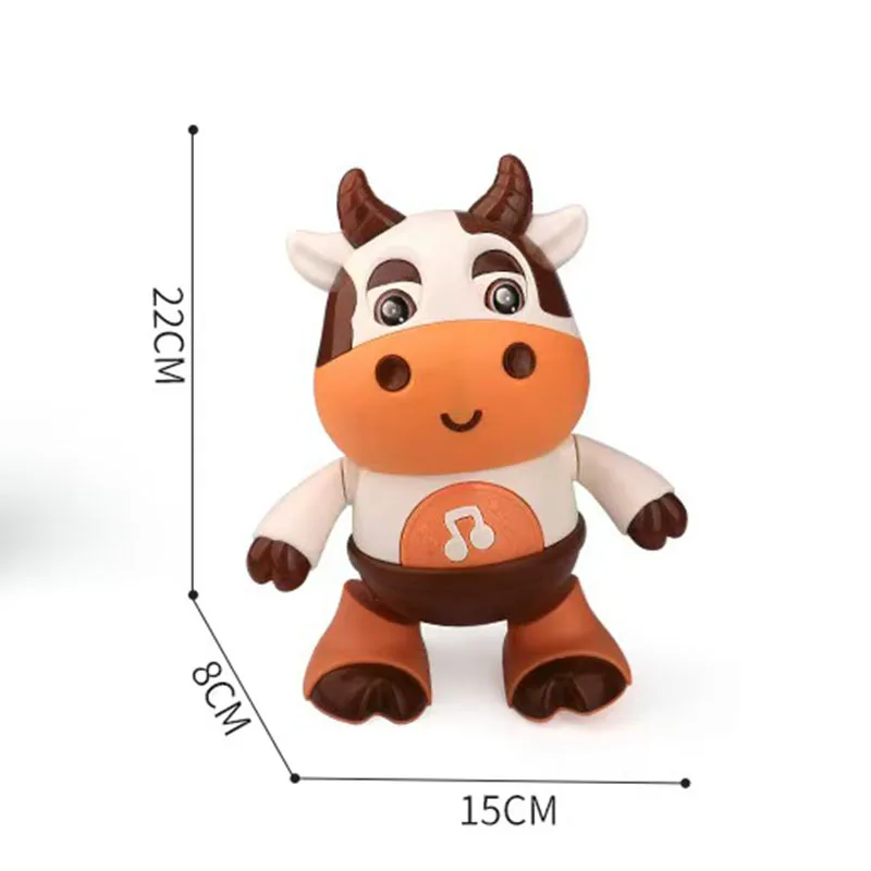 아기 춤추는 소 장난감 - 재미있는 노래와 움직임을 가진 전자 음악 플러시 소, 아기 인터랙티브 장난감, 귀여운 유아 크리스마스 선물