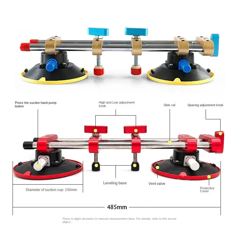 6 Inch 150Mm Luchtpomp Naad Spanning Leveler Voor Stenen Aanrecht Rotsplaat Marmer Sterke Splitsing Zuignap Bewegende Gereedschappen