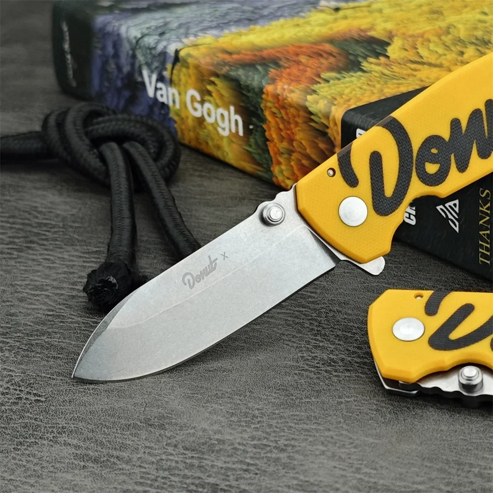 DONUT X C SQUID Folding Knife High Quality D2 Blade G10 Handle Outdoor EDC Survival Camping Hiking Hunting Pocket Knife