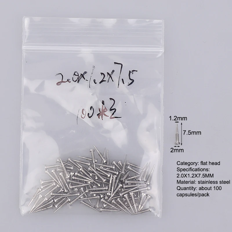 100Pcs Glasses Spring Hinge Screws Optical Eyewear Accessories Pointed End Self Aligning Screw Repair Supplies