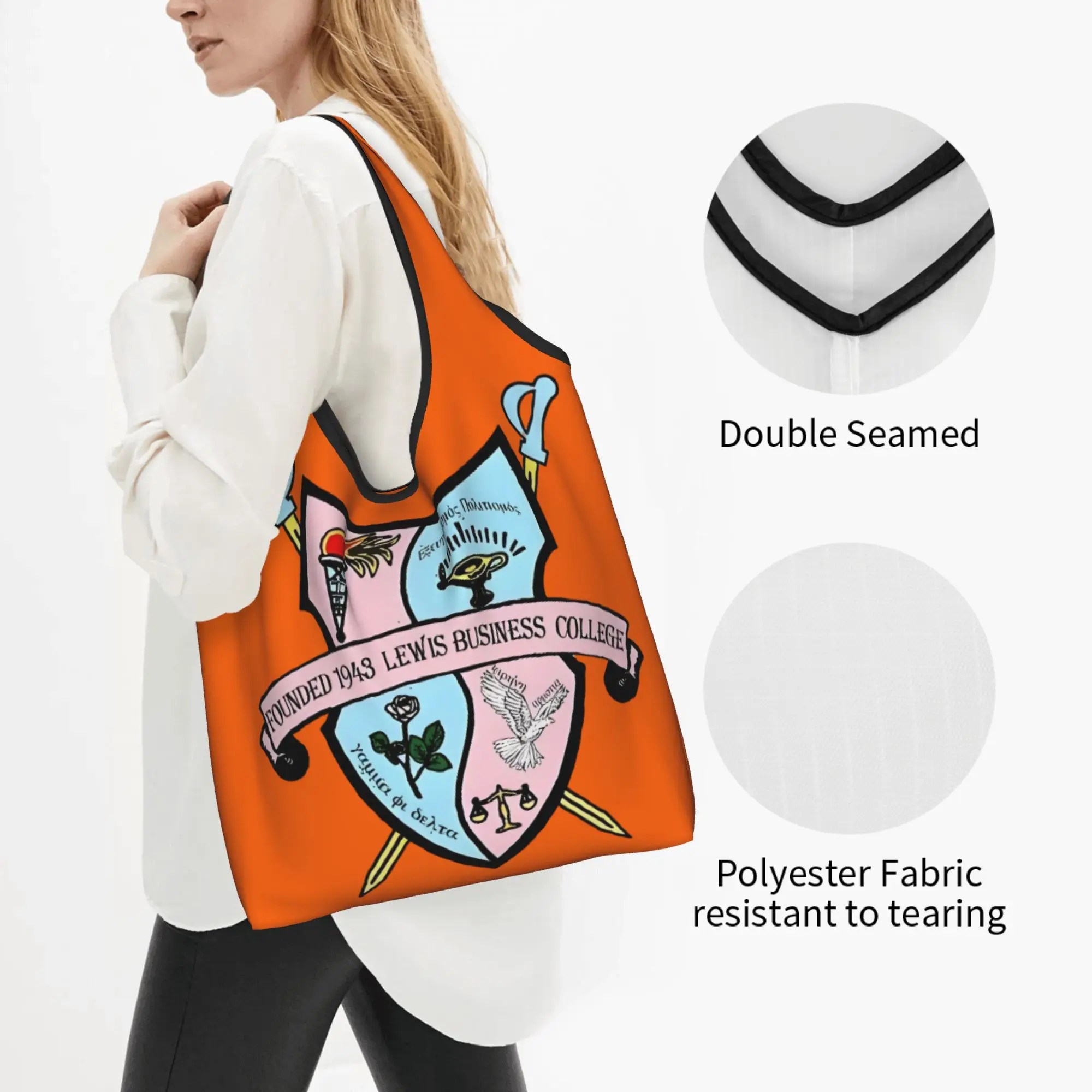 Fashion Gamma Phi Delta  Shopping Tote Bag Portable African American Sorority  Groceries Shopper Shoulder Bag