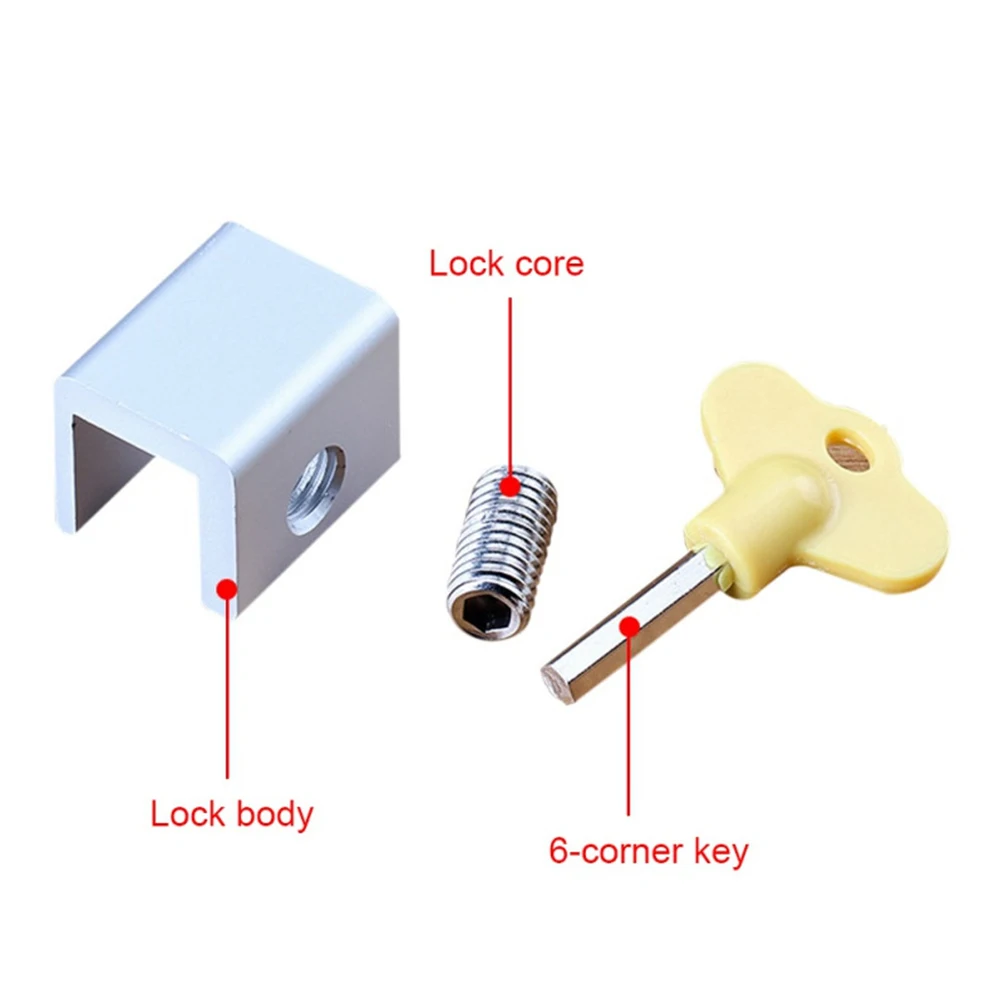 Aluminum Alloy Door Screen Window Lock Stopper Sliding Window Anti-theft Door Protective Lock Baby Child Pet Safety Lock Buckle