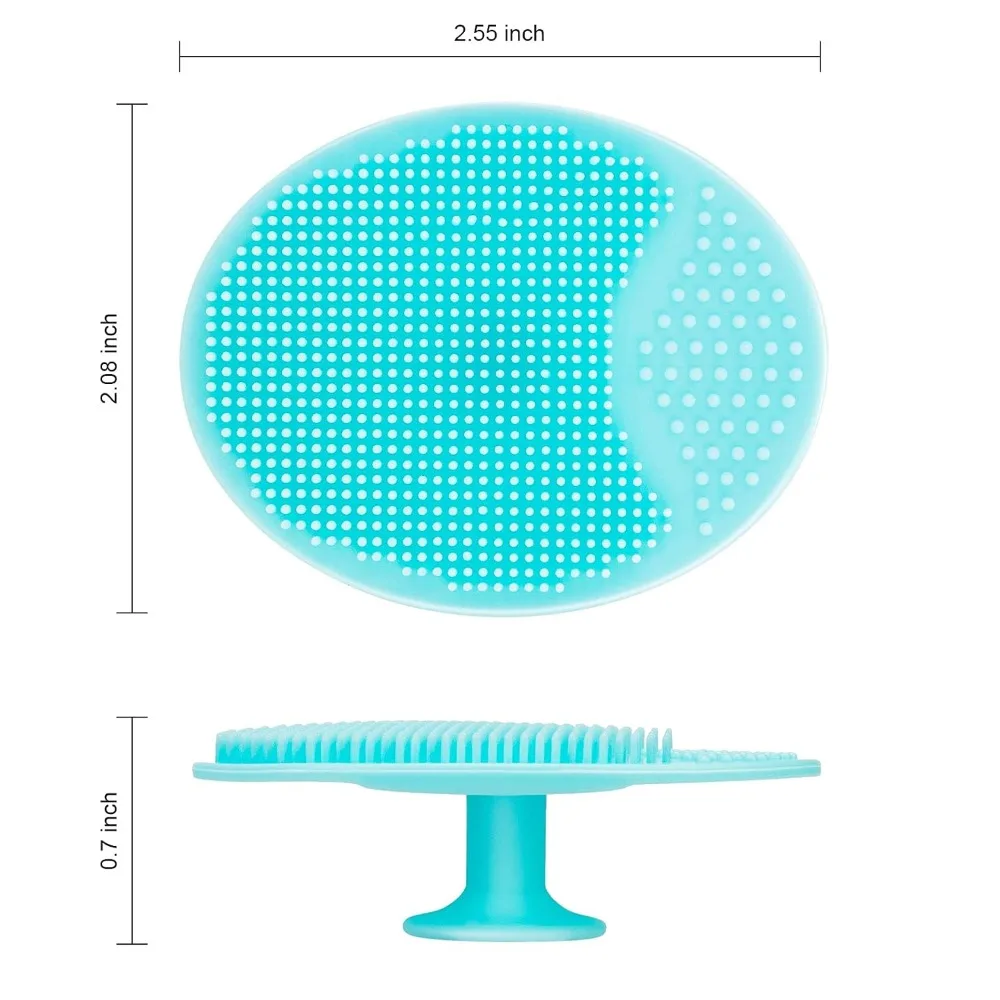 Soft Silicone Facial Cleansing Brush 4 Pack Exfoliator Scrubber Pad for Deep Pore Cleaning Blackhead Acne Treatment Gentle Face Wash Tool Skin Care Routine Men Women Cradle Cap Remover for Babies Reusable Waterproof view 2