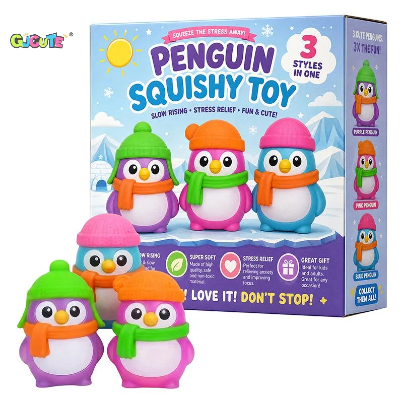 1/3Pcs Cute Penguin Fidget Toys Soft Squeeze Design For Kids Stress Relief Party Favors Small Gifts