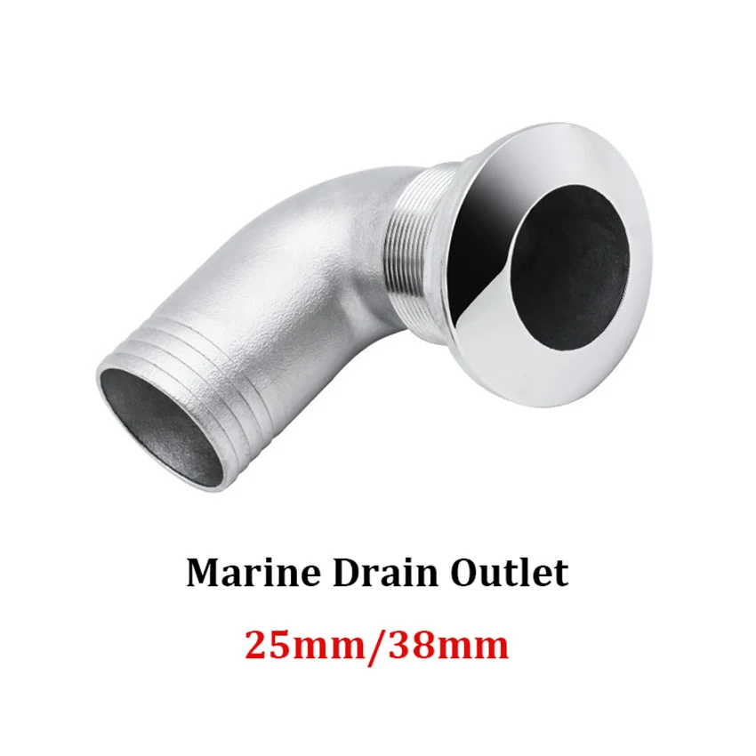 

Stainless Steel Marine Water Drain Scupper 25mm/38mm Thru Hull Connector 90 Degree Hose Coupling Drain Outlet Boat Hardware