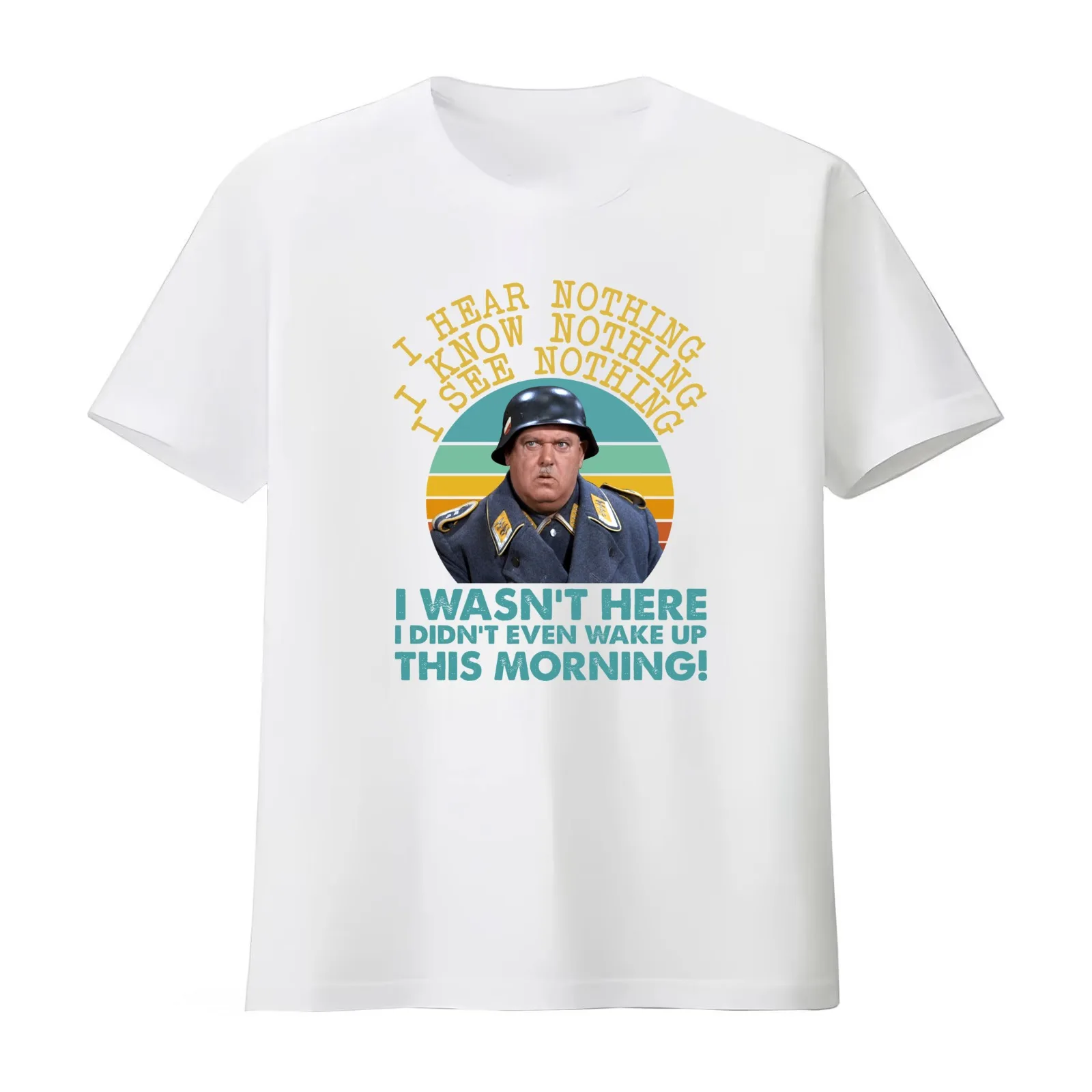 Sgt Schultz Hogan's Heroes Sergeant T-Shirt Summer Casual Cotton Tee Oversized Streetwear Tops Vintage Graphic Print