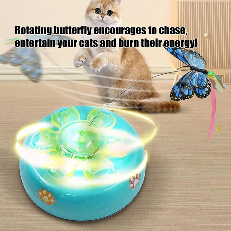 Automatic Cat Toys Interactive Automatic Cat Toy Wand For Indoor Cats Battery Operated Random Moving Cats Toy Light And Sound