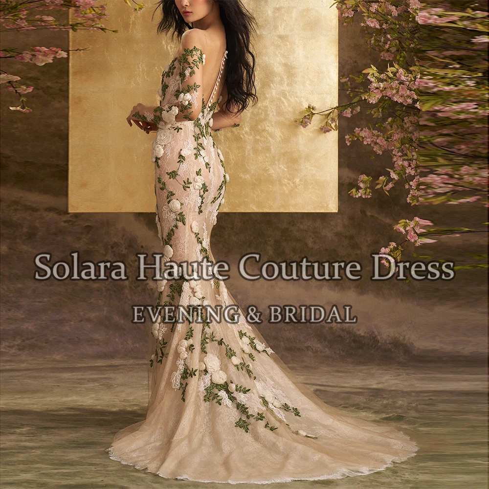 Exquisite 3D Floral Embroidered Mermaid Wedding Dress 2026 Off-The-Shoulder Open Back Bridal Gown Vestidos Para Mujer Customized