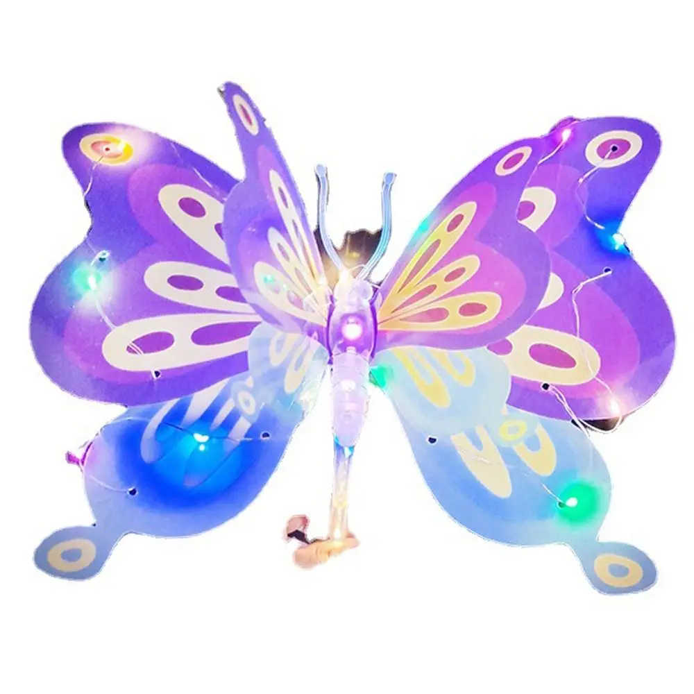 Glow In Dark Girls Favor Handheld LED Flash Butterfly Magical Stick Princess LED Lantern Wand Stage Props Outdoor