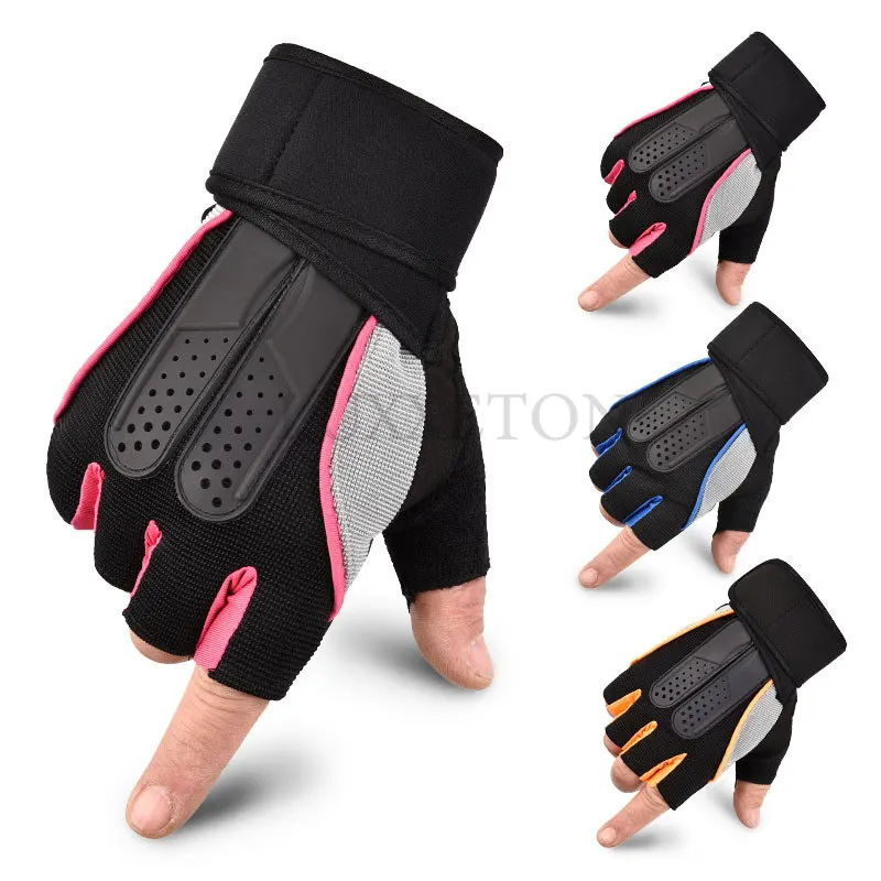 

Fitness Heavyweight Training Half Finger Gloves Non-Slip Extended Dumbbel Wearable Wrist Support Pull-ups Weightlifting Unisex