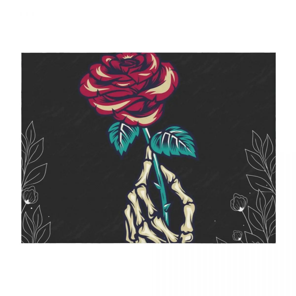 

skeleton hand holding rose Throw Blanket Custom Luxury St Giant Sofa Thin Blankets