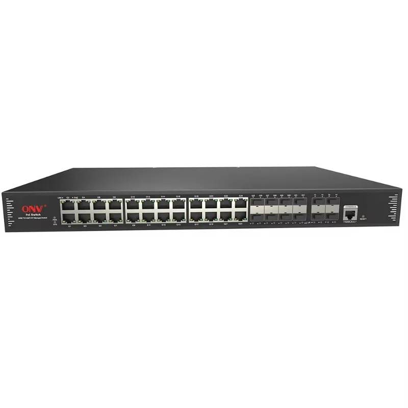 36-port 10G 600W Uplink L2+ Managed PoE Fiber Switch  With SFP,  for CCTV Security System, Camera POE36036PFM-at