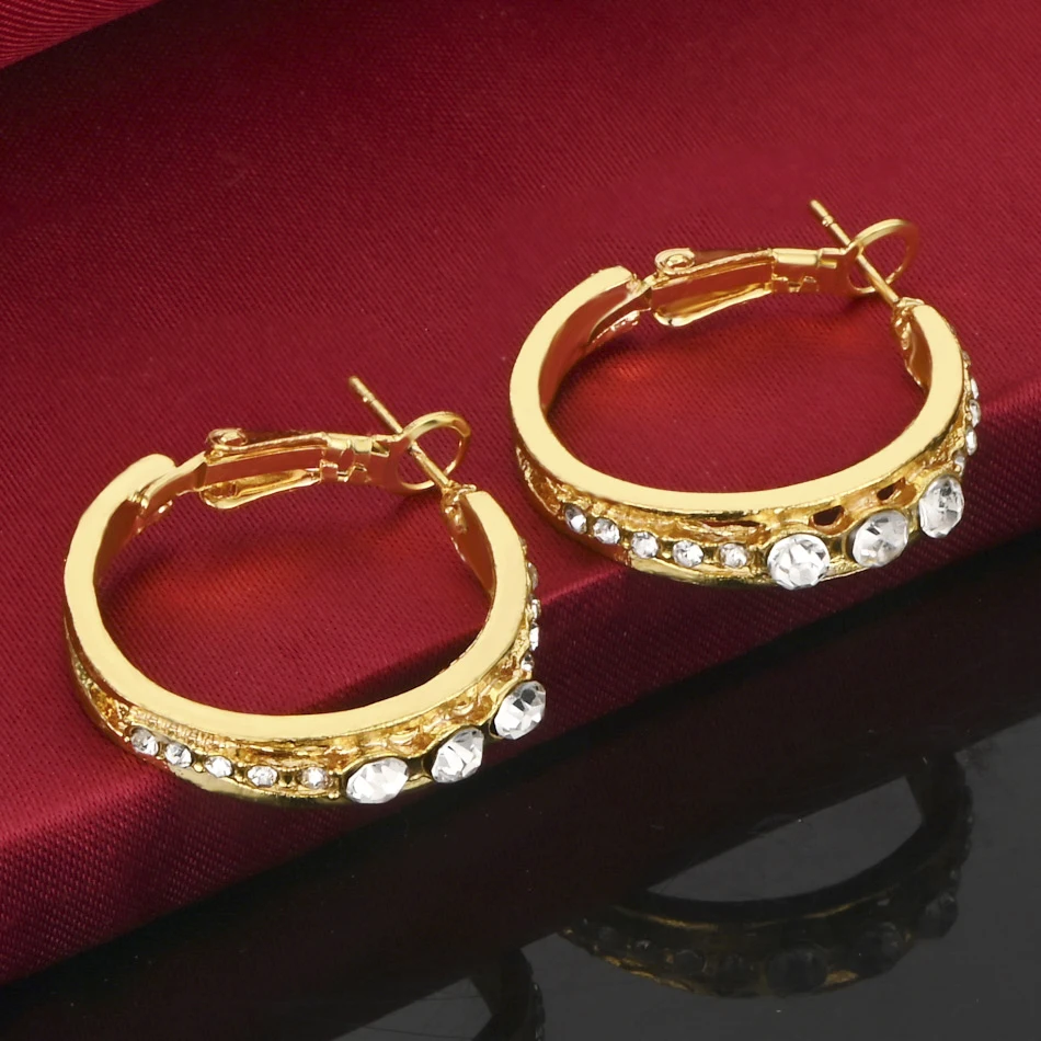 

Fashion 925 Sterling Silver 18K Gold Luxury Zircon Earrings Women Wedding Party Charm Jewelry Gifts