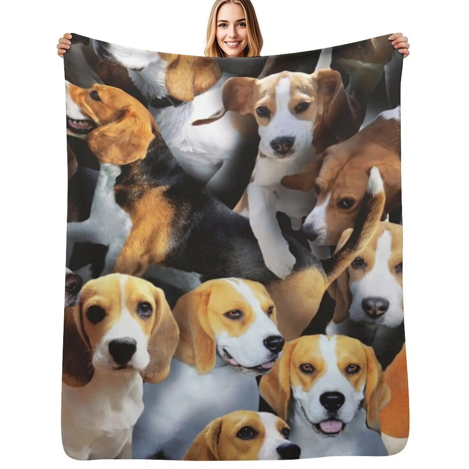 

Beagles Throw Blanket Multi-Purpose Winter beds Cute Plaid Single Blankets