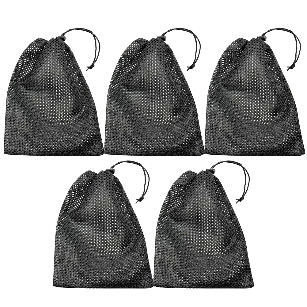 

5 Pcs Toy Storage Bags Net Mesh Drawstring Golf Ball for Balls Black Kids Child