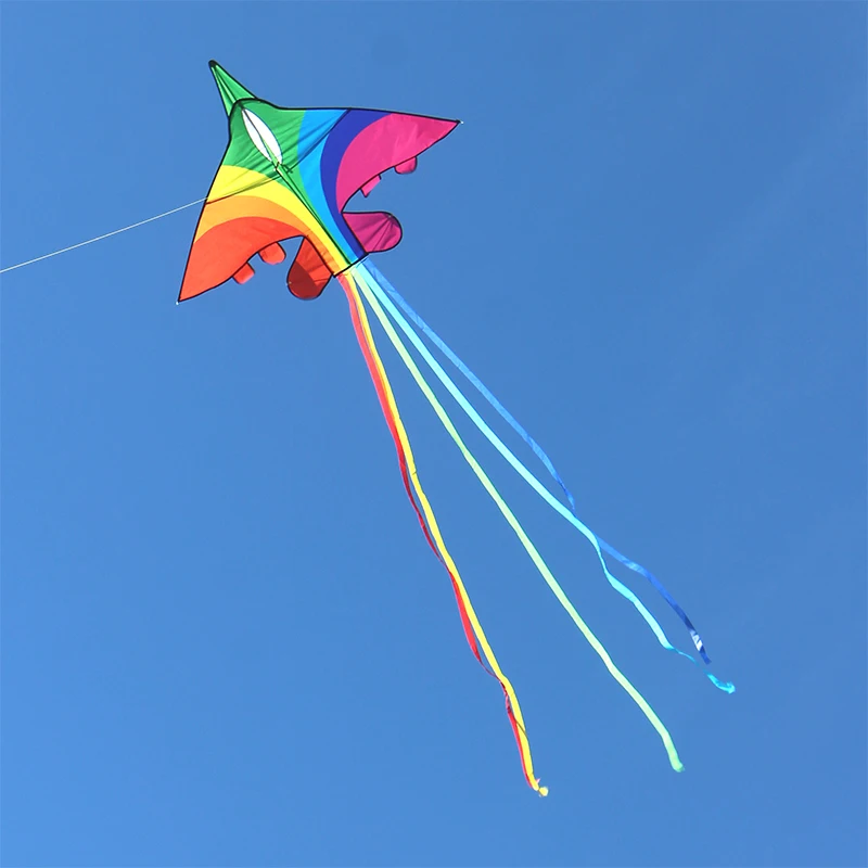 free shipping rainbow plane kites for children kites flying fighter kite line outdoor kites toys professional wind kite factory