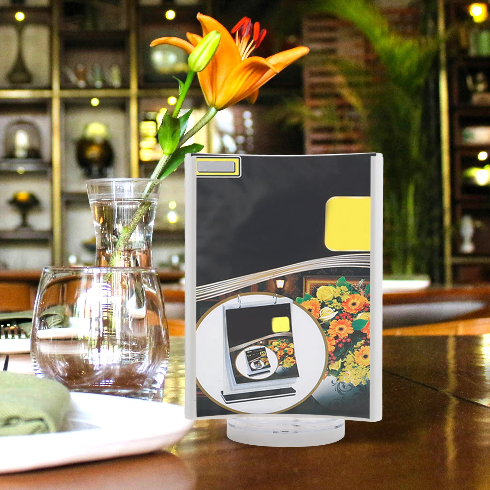 

Rotary Stand Desktop Display Multi-Side For Cafe Restaurant Wedding Event Rotatable Menu Holders Tabletop Sign Holder Vertical