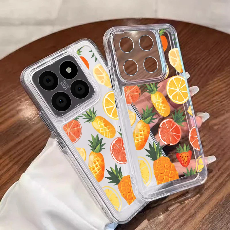 Clear Summer Fruit Case For Xiaomi 11T 13T Poco X6 X5 Pro Funda Redmi Note 13 12 11 10 14 Pro 4G 5G Cherry Watermelon