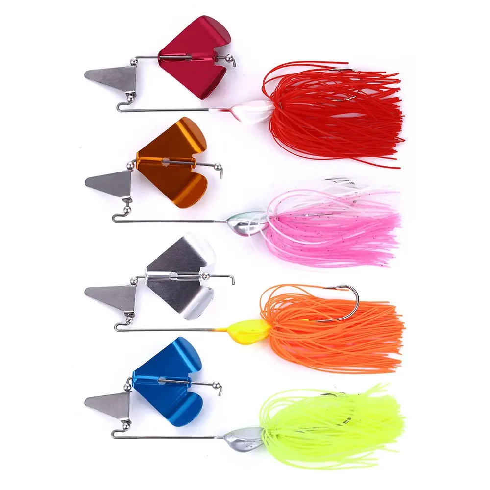 21.9g Rubber JIG Spinner Fishing Lures Blade Jig Heads With Silicone Skirt Artificial Hard Bait Whopper Jigging Bass Swimbait