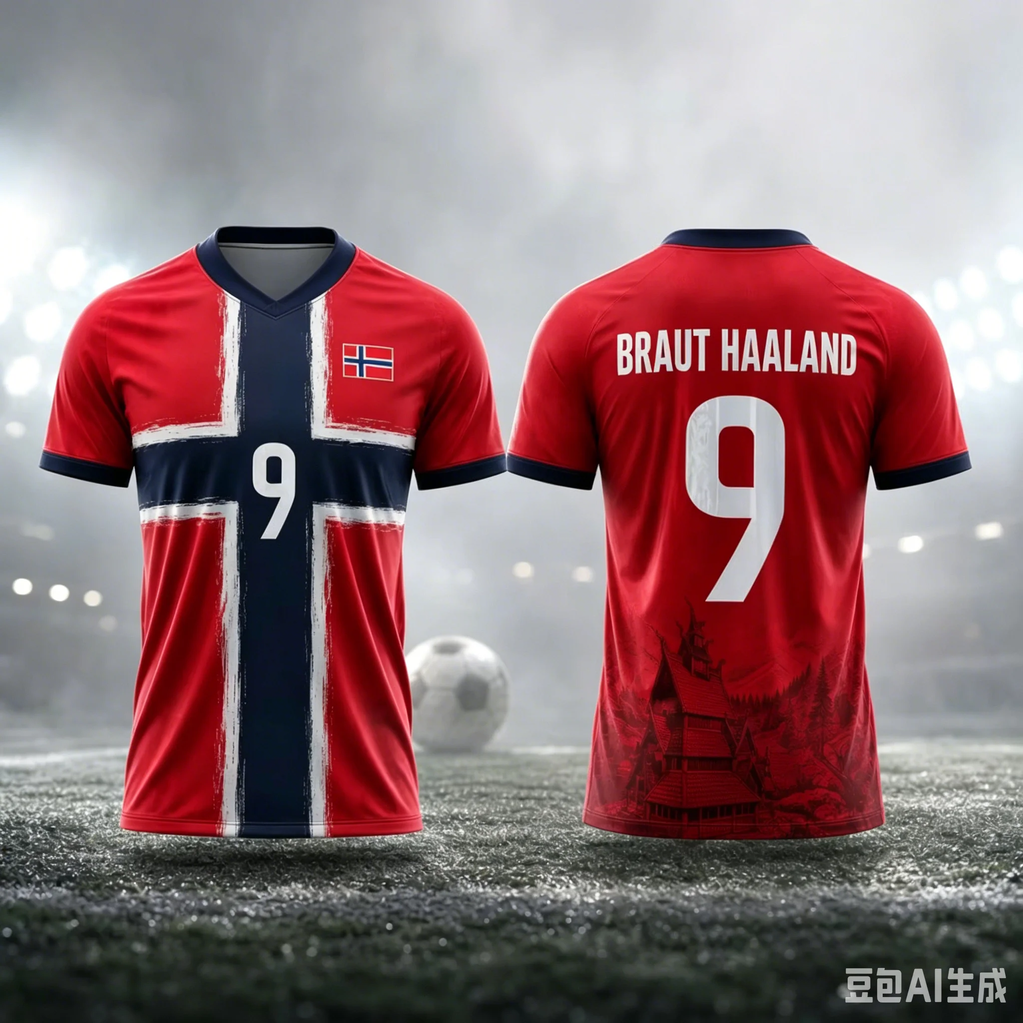 Norwegisches 3D Original Sommer-Fußballtrikot Herren- und Damenmodell Fußball-Trainingstrikot Modisches Freizeit-Oberteil - Kindergrößen – Detail 3