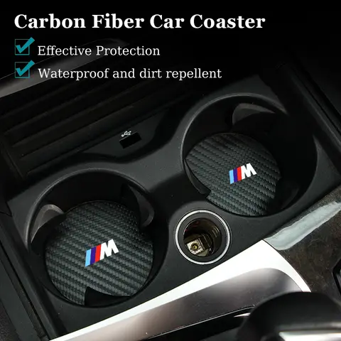탄소 자동차 코스터 매트 인테리어 물컵 패드 쿠션, BMW M 스포츠 M2 M3 M4 M5 M6 E46 E90 E60 F10 F30 E39 E36 F20 E87 X3 X6