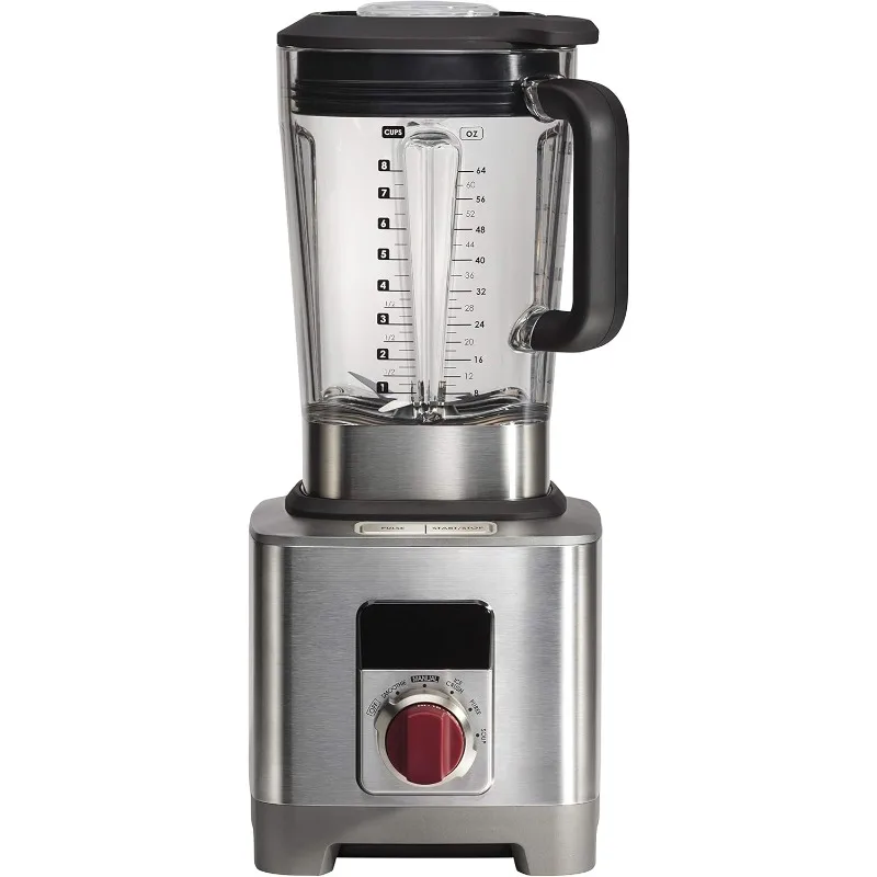 High-Performance Blender, 64 oz Jar, 4 program settings, 12.5 AMPS, Blends Food, Shakes and Smoothies, Red Knob