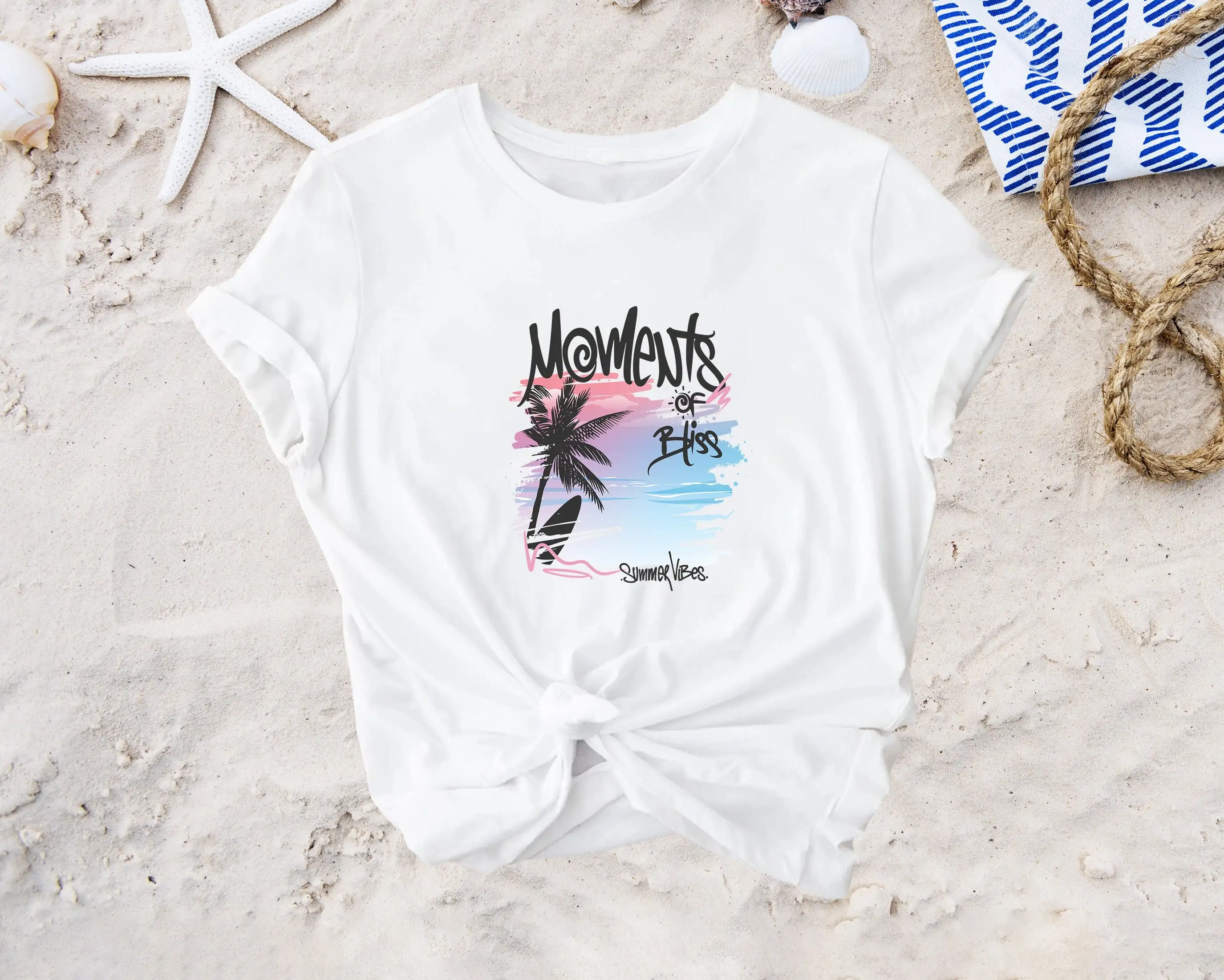 Moment Of Bliss T Shirt Summer Vibes Hawaii Vacation Tropical Season Beach