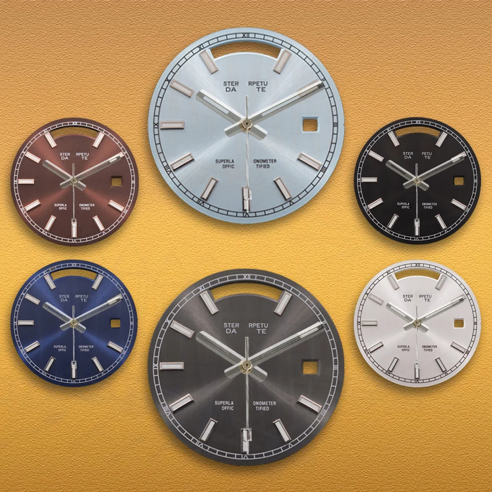 SEI S Logo 31mm Journal Green Gradient Dial Fit 8285 Movement Green Luminous Watches for men Watch Modification Accessories