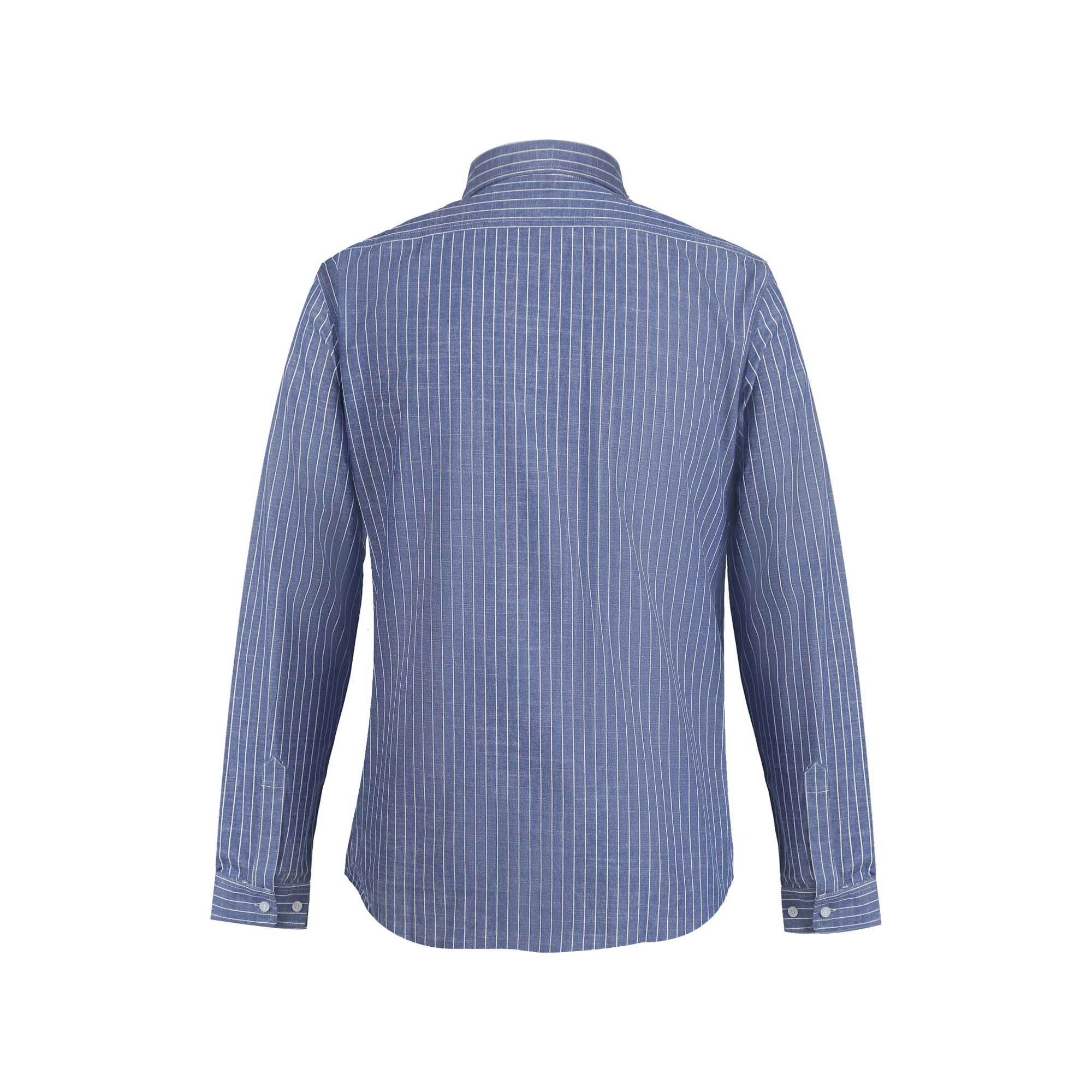 CHCH Men\'s Classic Long Sleeve Striped Basic Shirts Single Pocket Formal Business Regular Fit Office Social Casual Shirt