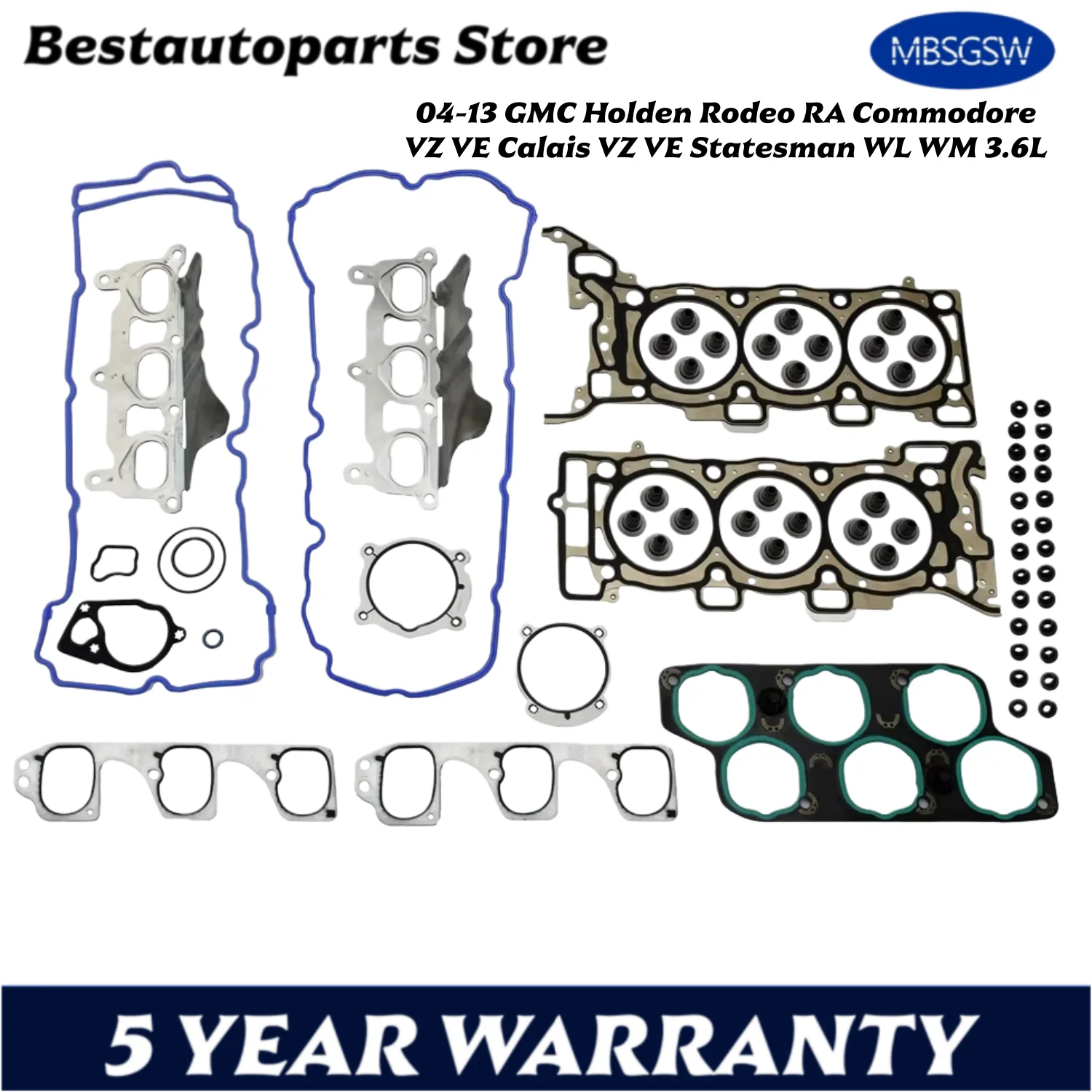 Engine Full Gasket Set Fit 3.6 L V6 GAS LY7 LEO For 04-13 GMC Holden Rodeo RA Commodore VZ VE Calais VZ VE Statesman WL WM 3.6L