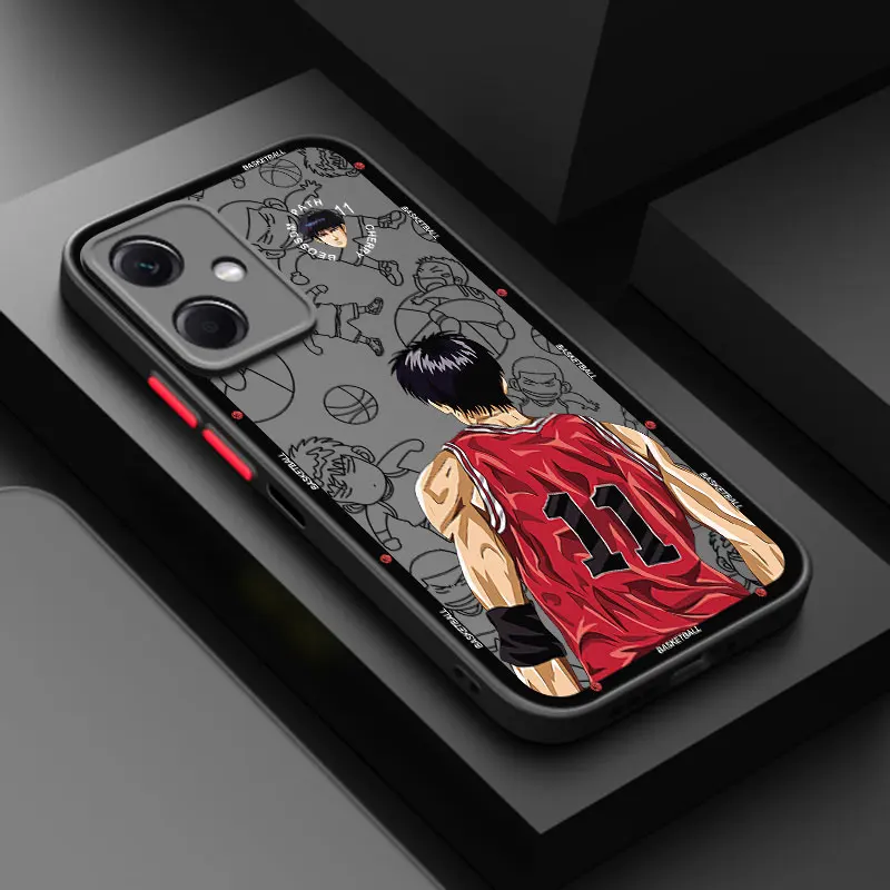 Slam Dunk Anime Frosted Translucent Phone Case For Xiaomi Redmi Note 10 11 12 13 Pro Plus 9 11S 4G 11E 11T 5G 9S 10S 12S 9T