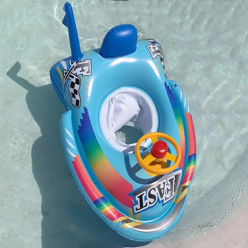 Schattig kind kinderen opblaasbaar zwembadvlotter PVC zomerzwemvlotter luchtbed meer boot zwemmen drijft met 2 handgrepen surfvlot bodybo