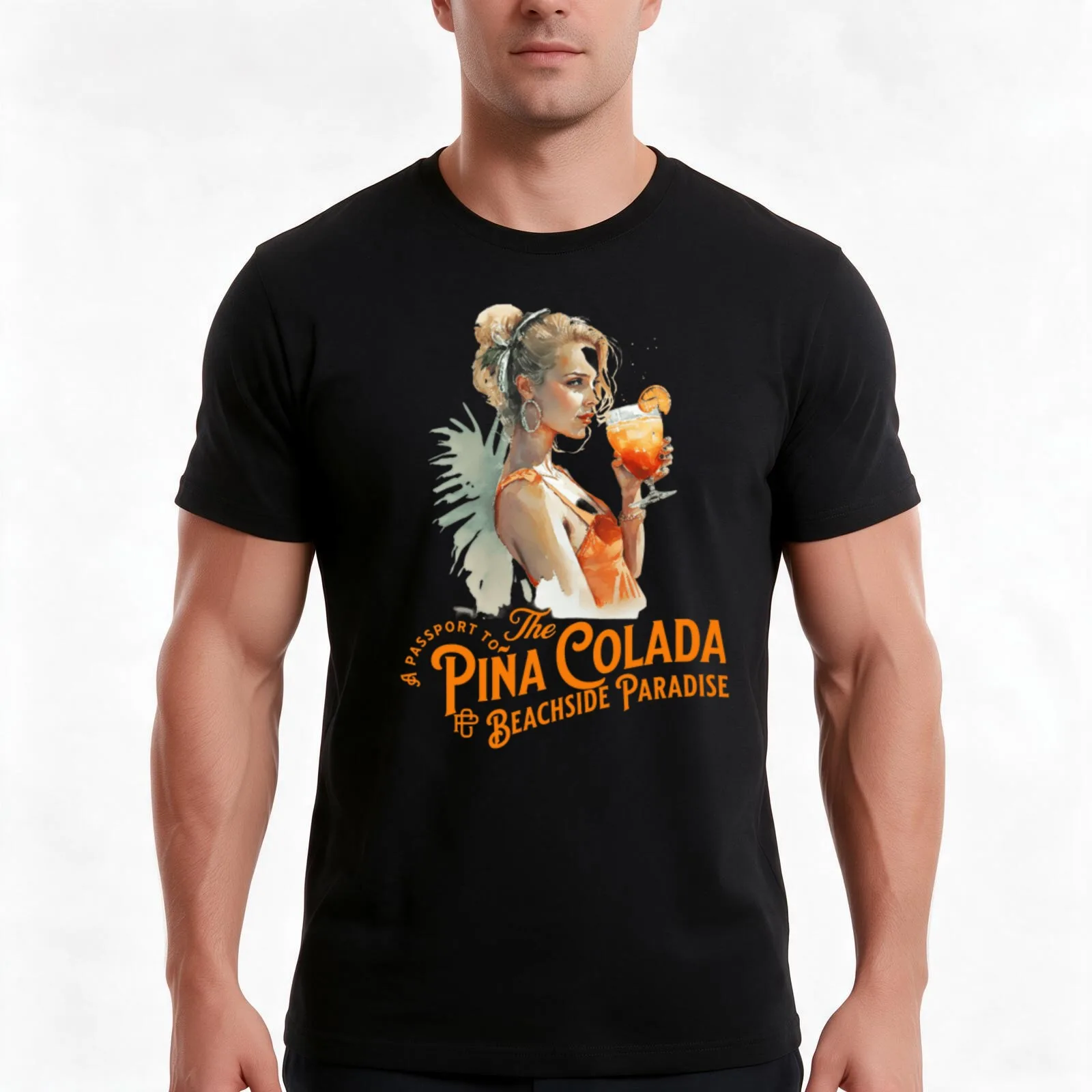 pina colada is a passport to beachside paradise T-Shirt, Summer Casual Cotton Tee, Oversized Streetwear Tops, Unisex Men Women