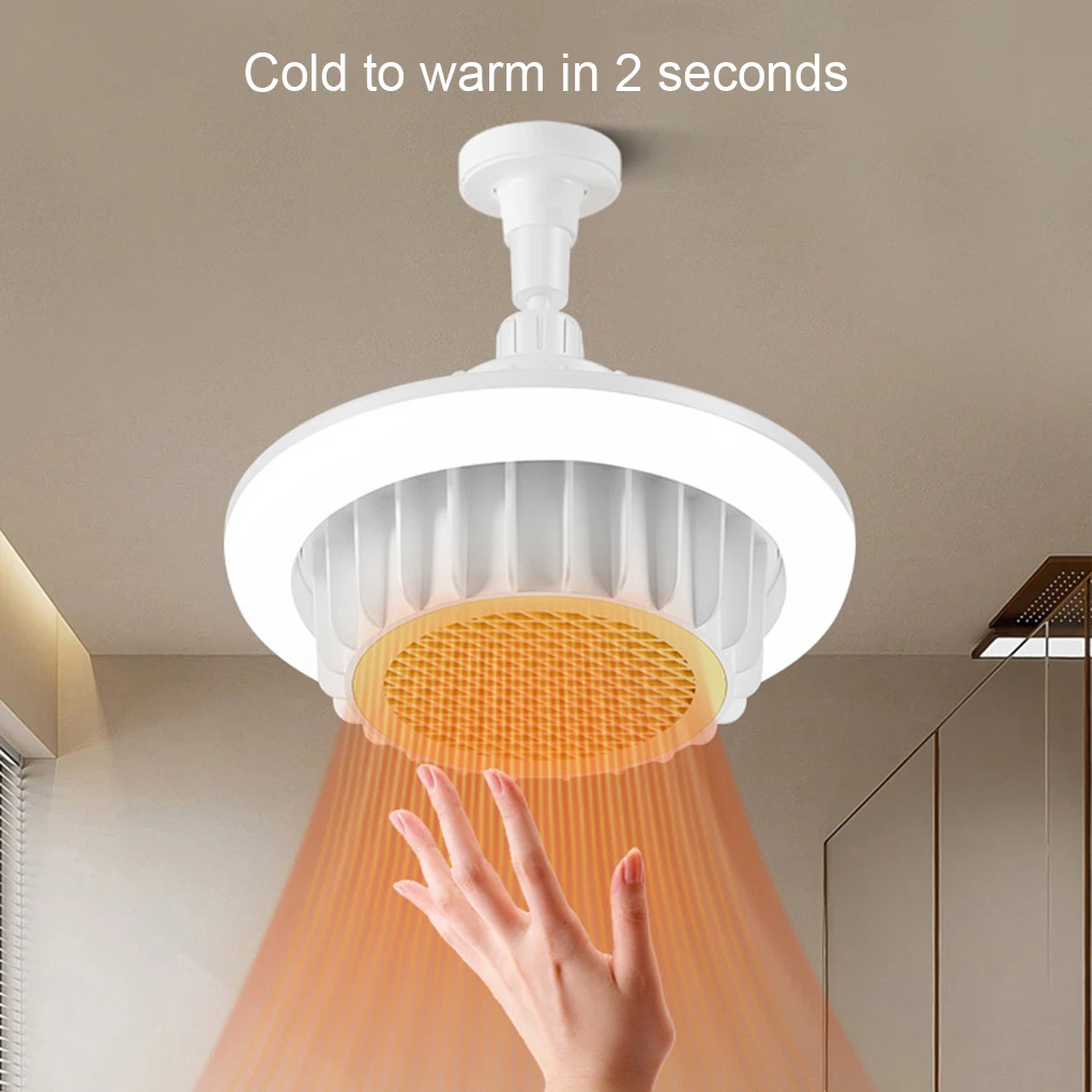 E27 Remote Control Warm Air Lamp 600W Whole House Heating Dimming High-Power Spiral Electric Heater Fan Light Ceiling Fan Light