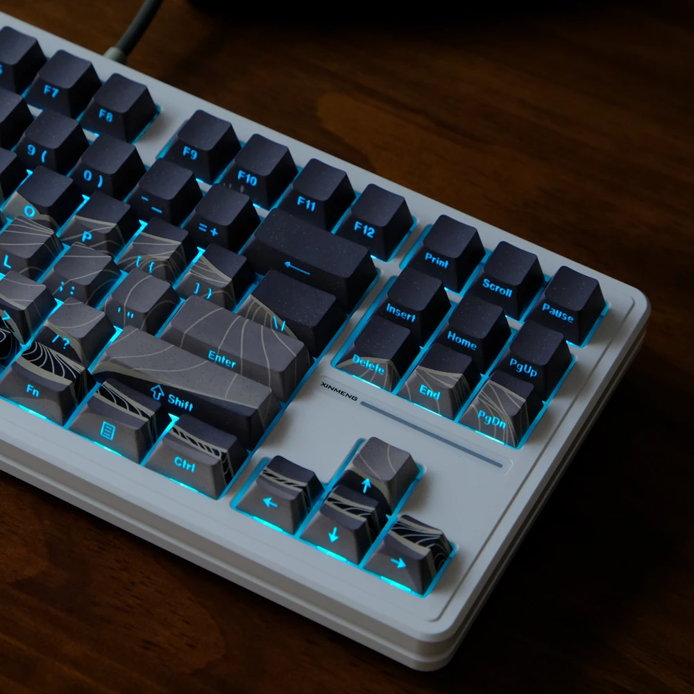 1 Set Bright Moon Keycap Side Print Backlit Keyaps Cherry Profile PBT Double Shot Key Cap For MX Game Keyboard Access