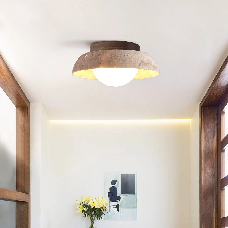 

Surface Mounted Led Ceiling Lamp Yellow Cave Stone Downlight for Corridor Balcony Living Room