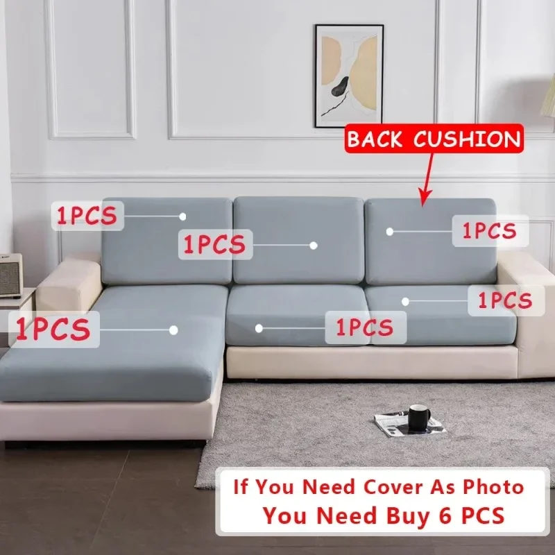 Elastic Sofa Seat Cushion Cover Spandex Polyester Sofa Cover for Living Room Washable Removable L Shape Corner Couch Protector