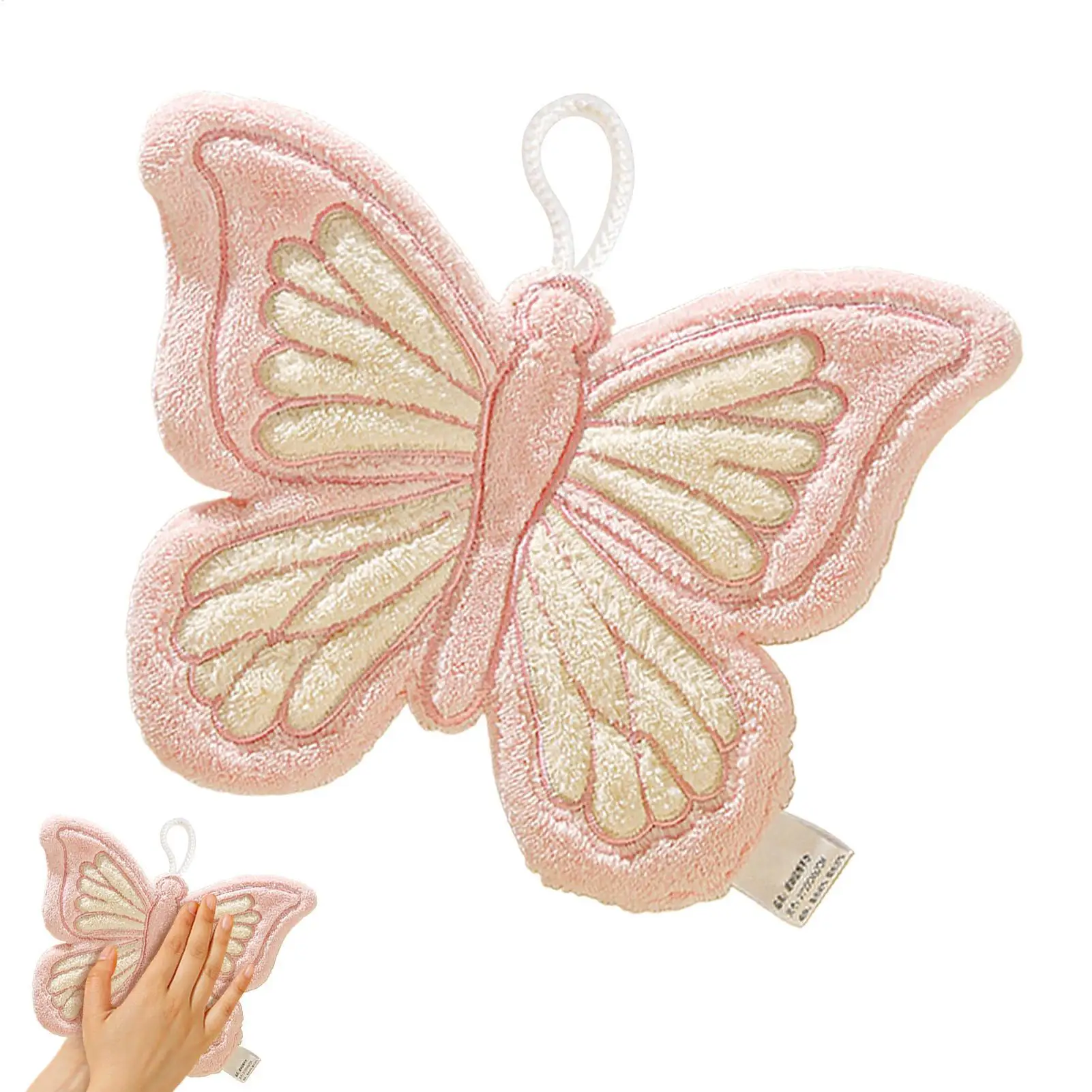 Hand Towels Butterfly Shape Absorbent Kitchen Towel Soft Towel Hanging Towels Handkerchief Towels Home Wash Hand Towels