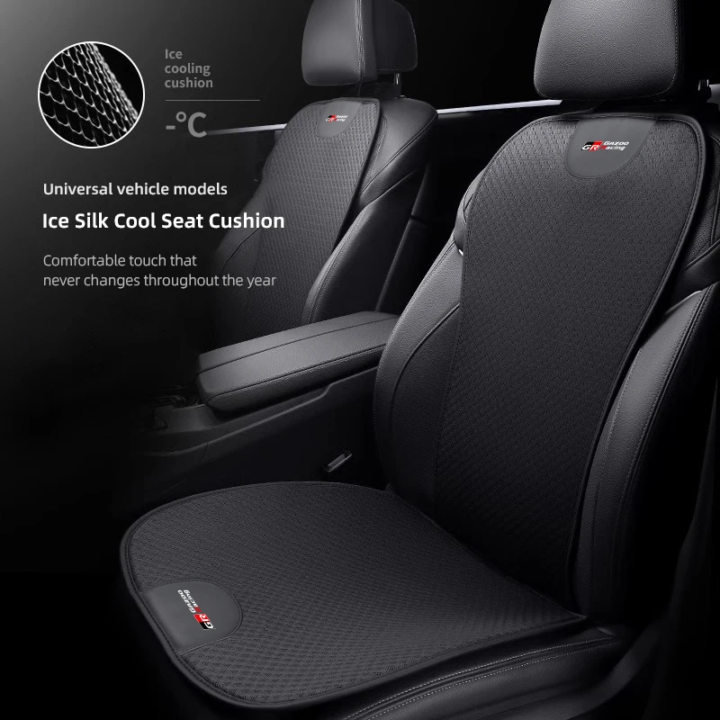 

Car Seat Pad Backrest Mat Ice Silk Flax Seat Cushion Covers For Gazoo Racing Toyota TRD Corolla Yaris Chr Auris Rav4 Prius