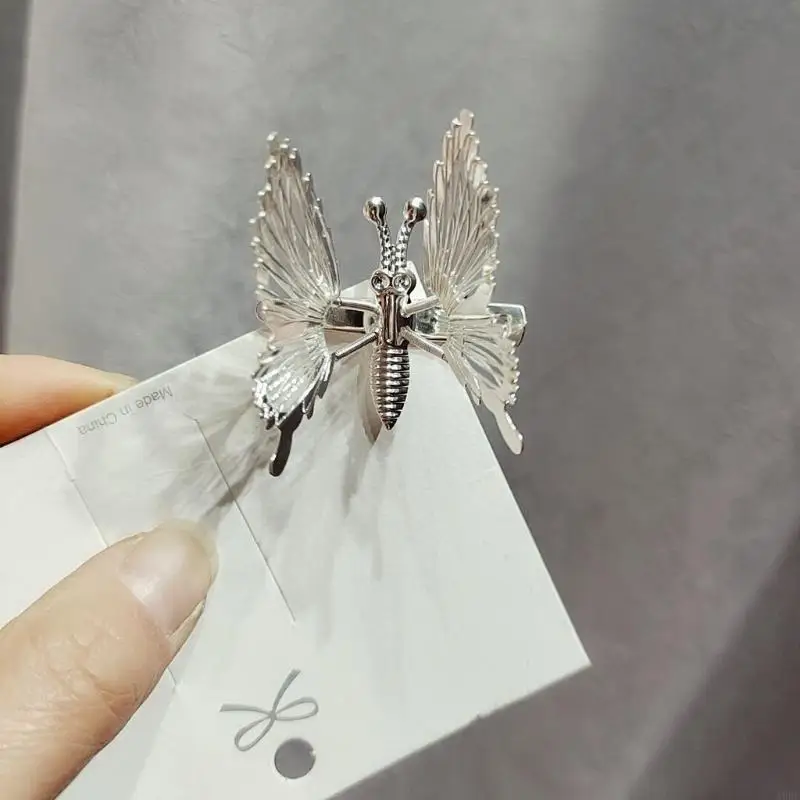 

A9BF Move Simulation for Butterfly Hairpin for Women Girl Headdress for Rhinestone Du