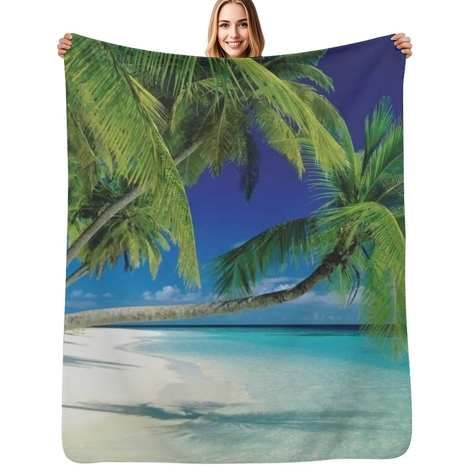 جزر المالديف بولينيزيا الاستوائية الشاطئ التصوير الفوتوغرافي رمي بطانية الشعر الزخرفية رمي القطبية لينة سرير بطانية #1