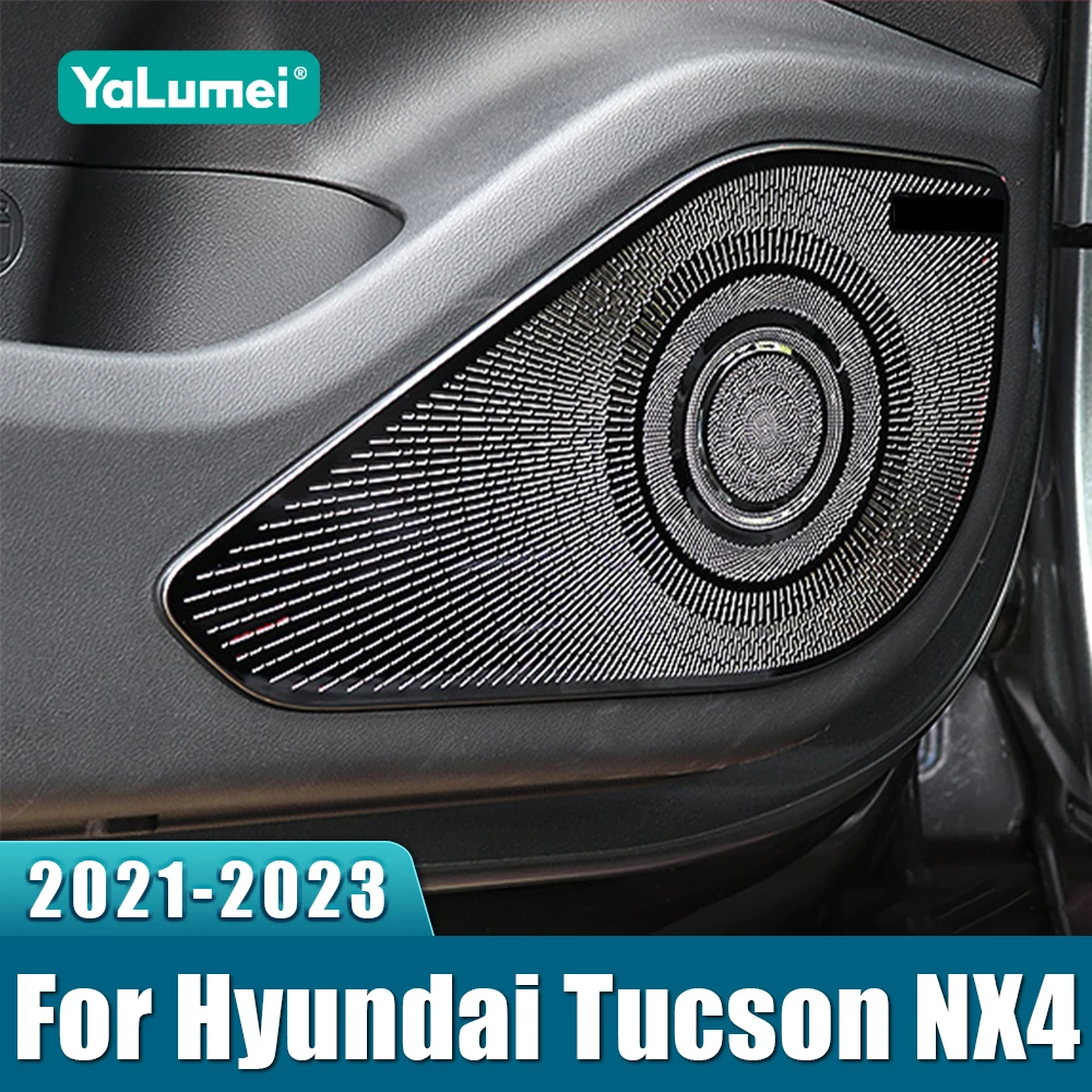 

For Hyundai Tucson NX4 2021 2022 2023 Hybrid N Line Car Door Audio Loud Speaker Cover Tweeter Trim Stickers Accessories