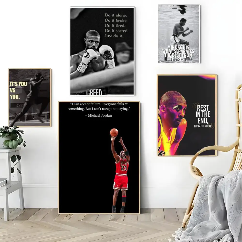 Athlete Inspirational Quotation Poster retro art living room decoration