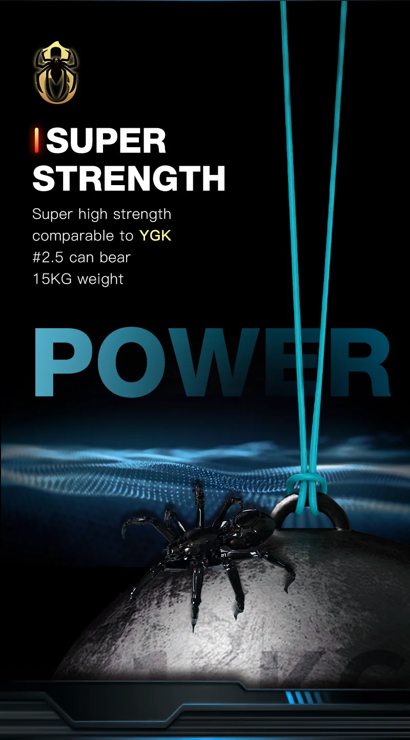 Seasir P-Series Black Spider 8 geflochtene PE-Angelschnur, Eisblau, 8 Stränge, Pe-Angelschnur, 150 m, 16–46 lb – Detail 6